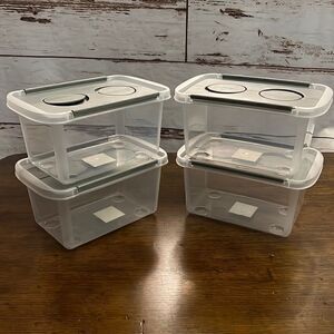 Four Flip Lid Storage Containers | NWT
